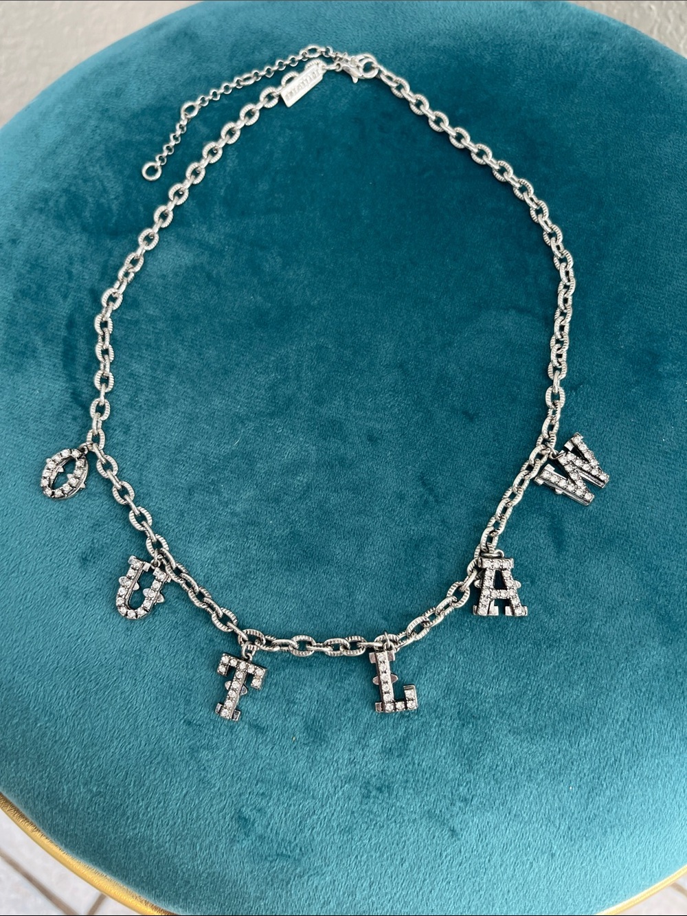 Idyllwind Rhinestone Outlaw Charm Necklace in Silver